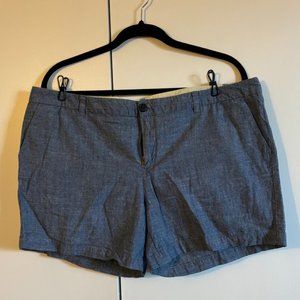 Merona Women's Blue Cotton Chambray Shorts 5” inseam